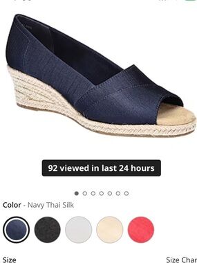 easy street navy silk wedge sandals with jute platform